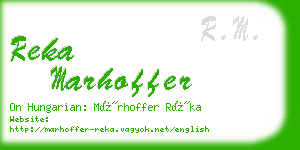 reka marhoffer business card